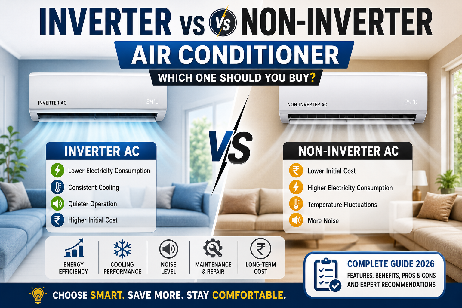 Inverter vs Non-Inverter Air Conditioner: Which One Should You Buy in 2026?