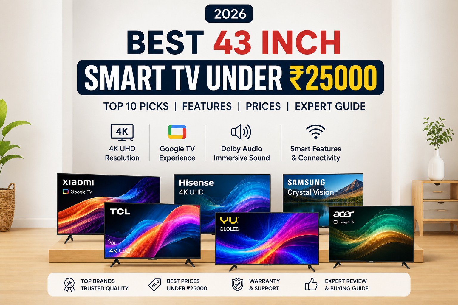 Best 43 Inch Smart TV Under ₹25000 in India (2026): Top 10 Value-for-Money Picks
